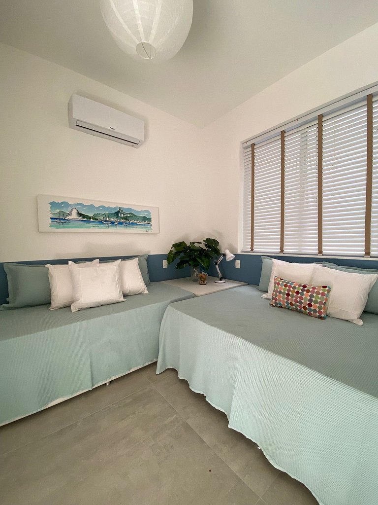 2 bedrooms, green view, 100m from Ipanema beach