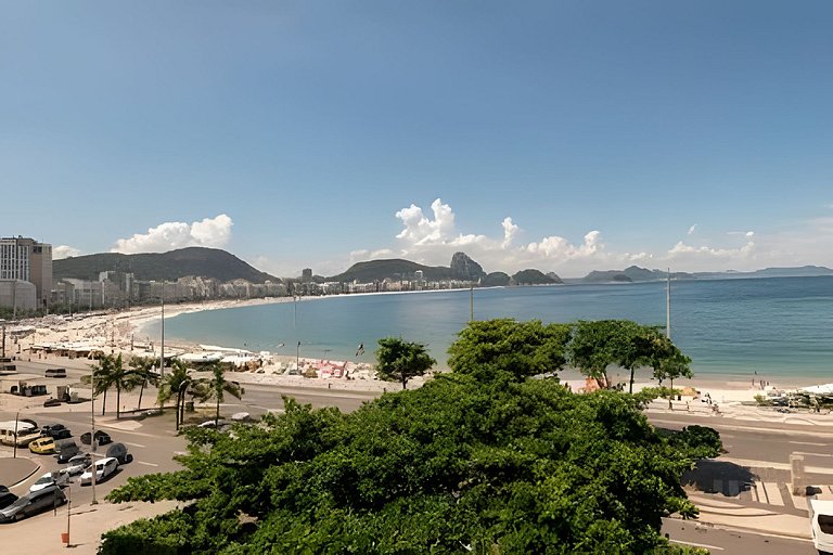 Amazing front view of Copacabana beach