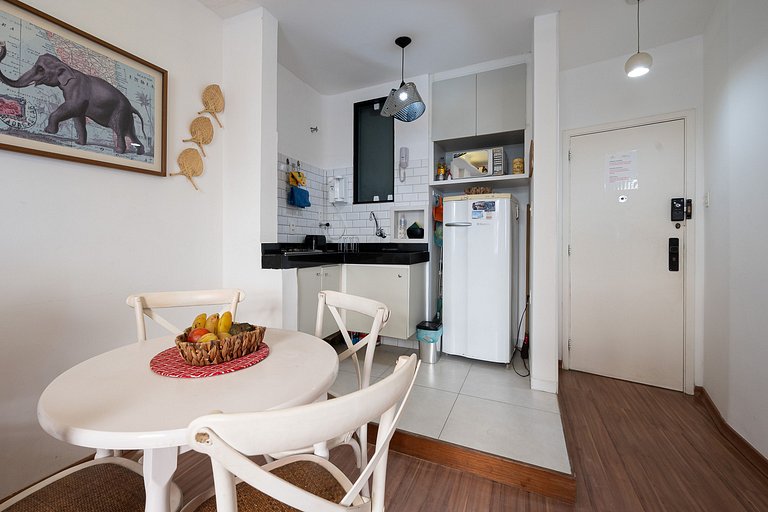 View of Copacabana beach, bedroom and living room